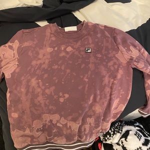 Purple Fila acid wash crewneck.